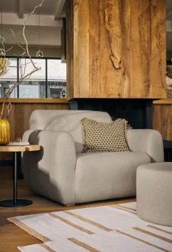 Repose-Pieds>Camif Pouf bouclette 70 cm Ome - Gris Clair