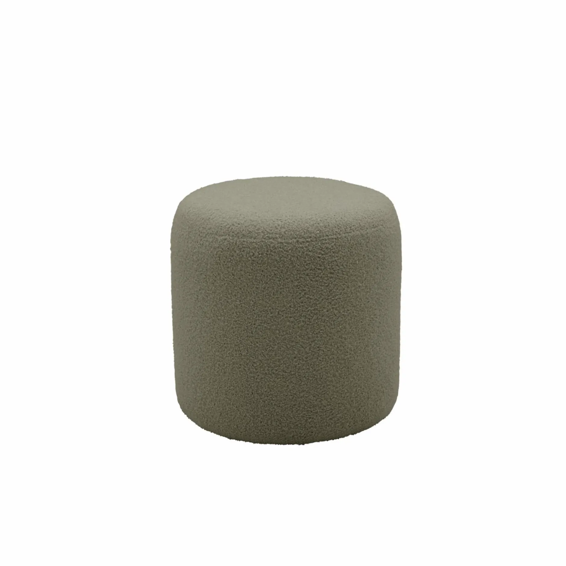 Repose-Pieds>Camif Pouf bouclette 40 cm Ome - Vert Kaki
