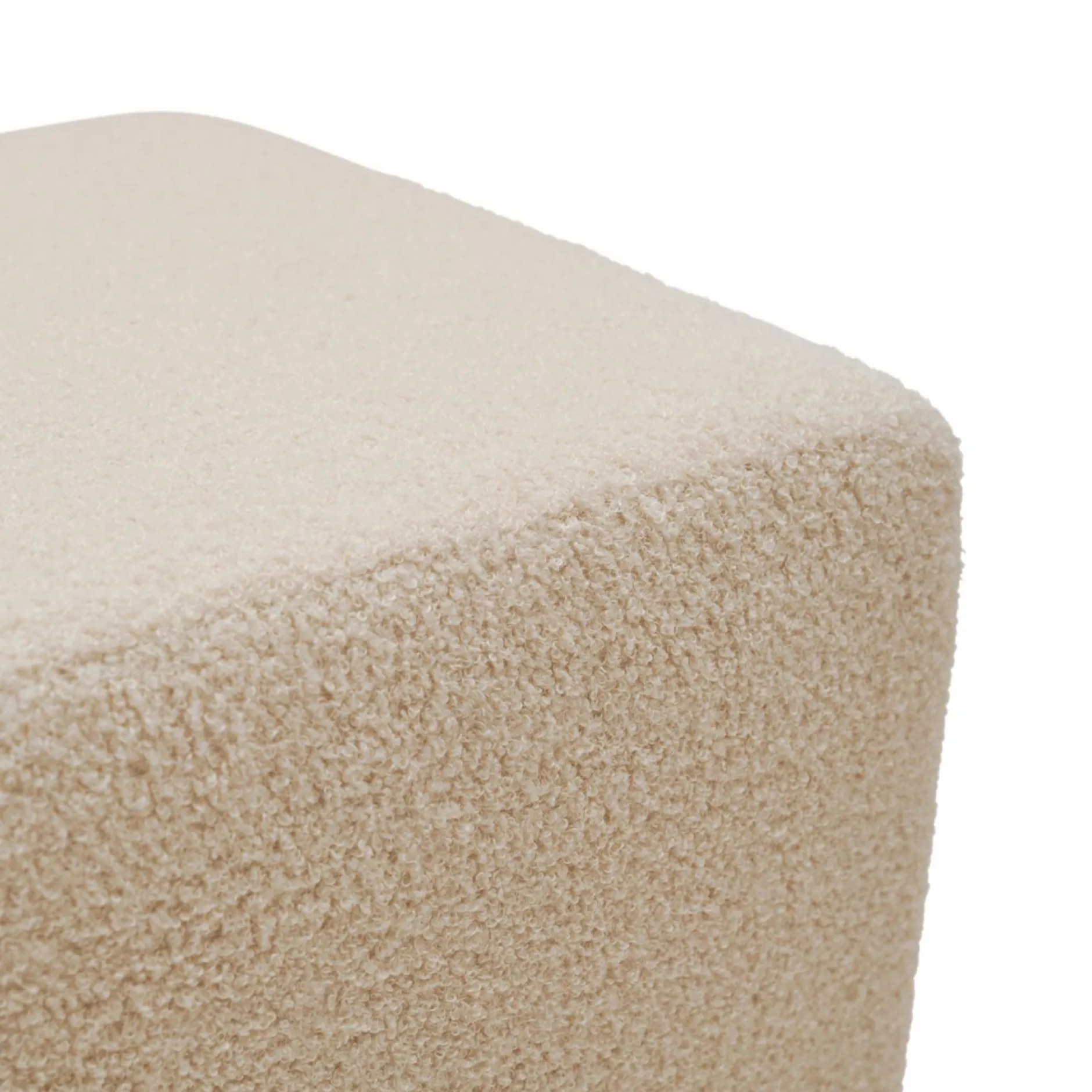 Repose-Pieds>Camif Pouf bouclette carré Ome - Lin