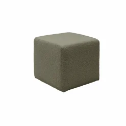 Repose-Pieds>Camif Pouf bouclette carré Ome - Vert Kaki