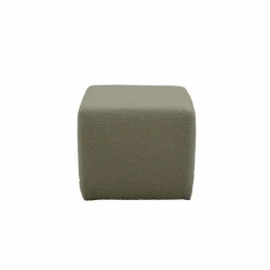 Repose-Pieds></noscript>Camif Pouf bouclette carré Ome - Vert Kaki