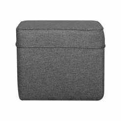 Repose-Pieds>Camif Pouf carré tissu Ondine - Anthracite