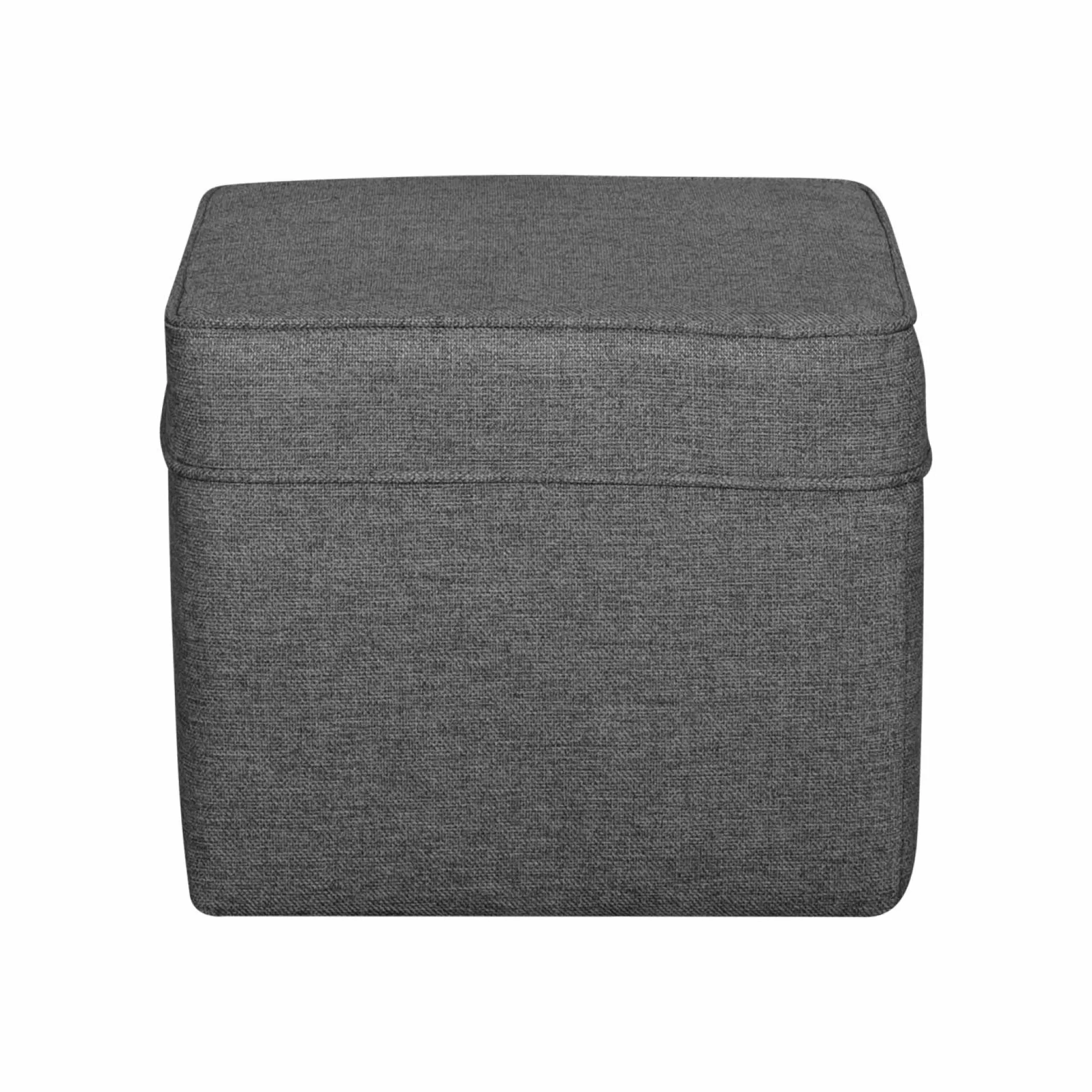 Repose-Pieds>Camif Pouf carré tissu Ondine - Anthracite