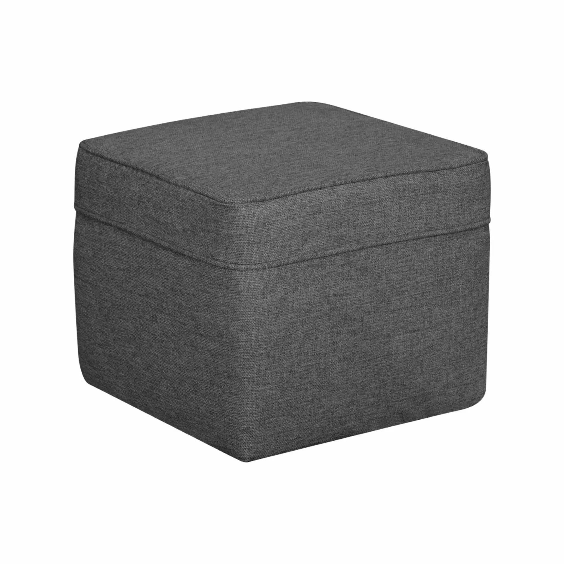 Repose-Pieds>Camif Pouf carré tissu Ondine - Anthracite