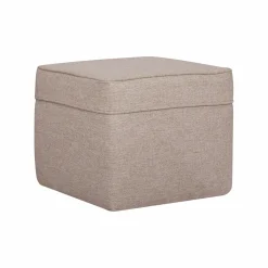Repose-Pieds>Camif Pouf carré tissu Ondine - Crème