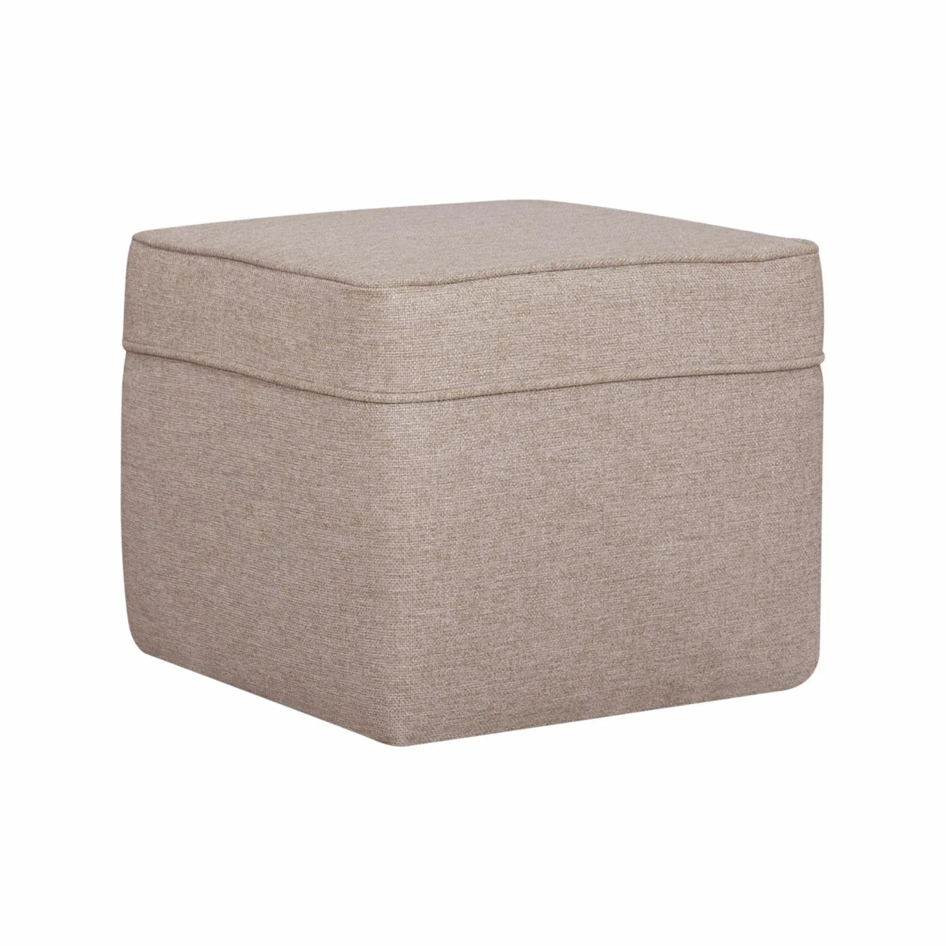 Repose-Pieds>Camif Pouf carré tissu Ondine - Crème