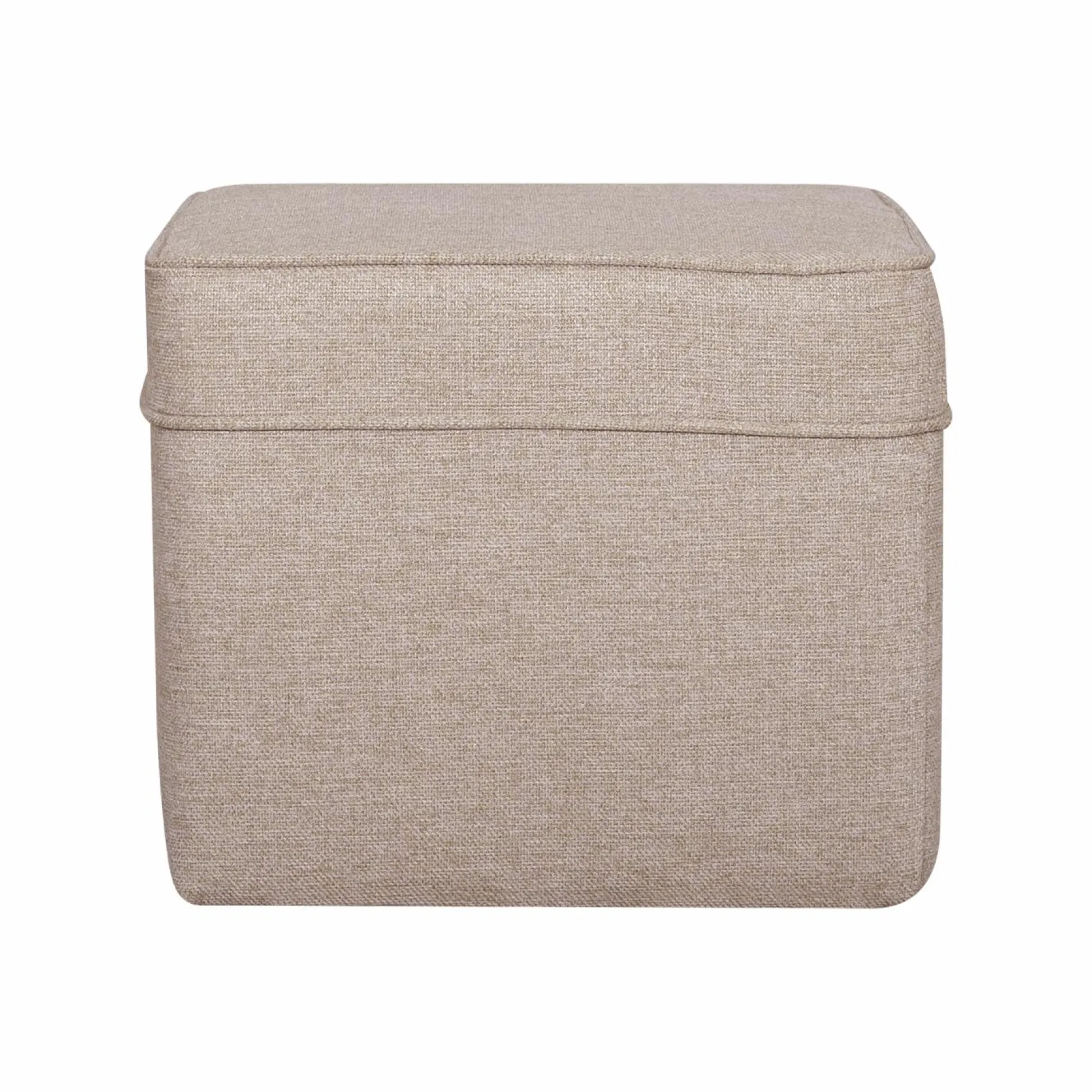 Repose-Pieds>Camif Pouf carré tissu Ondine - Crème