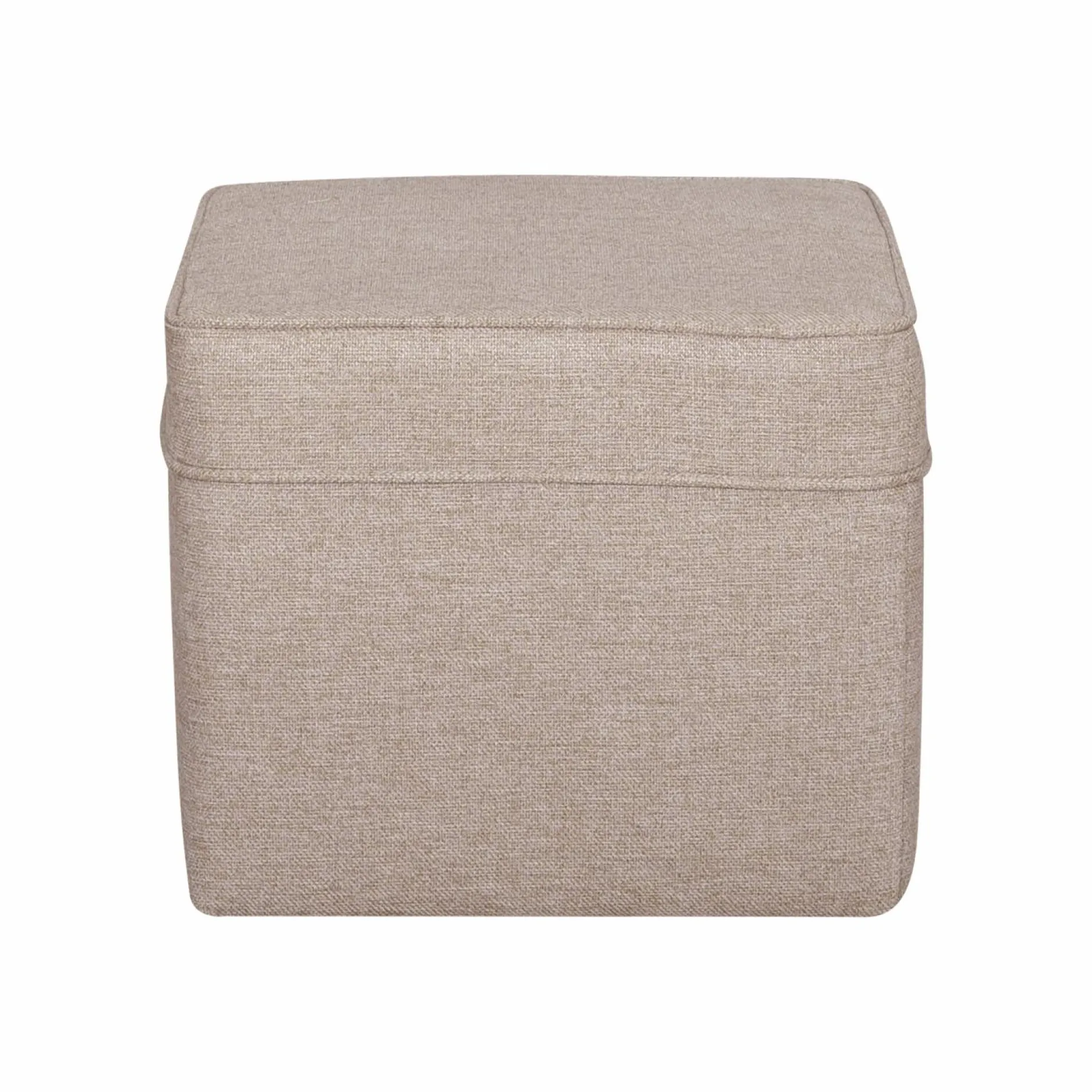 Repose-Pieds>Camif Pouf carré tissu Ondine - Crème