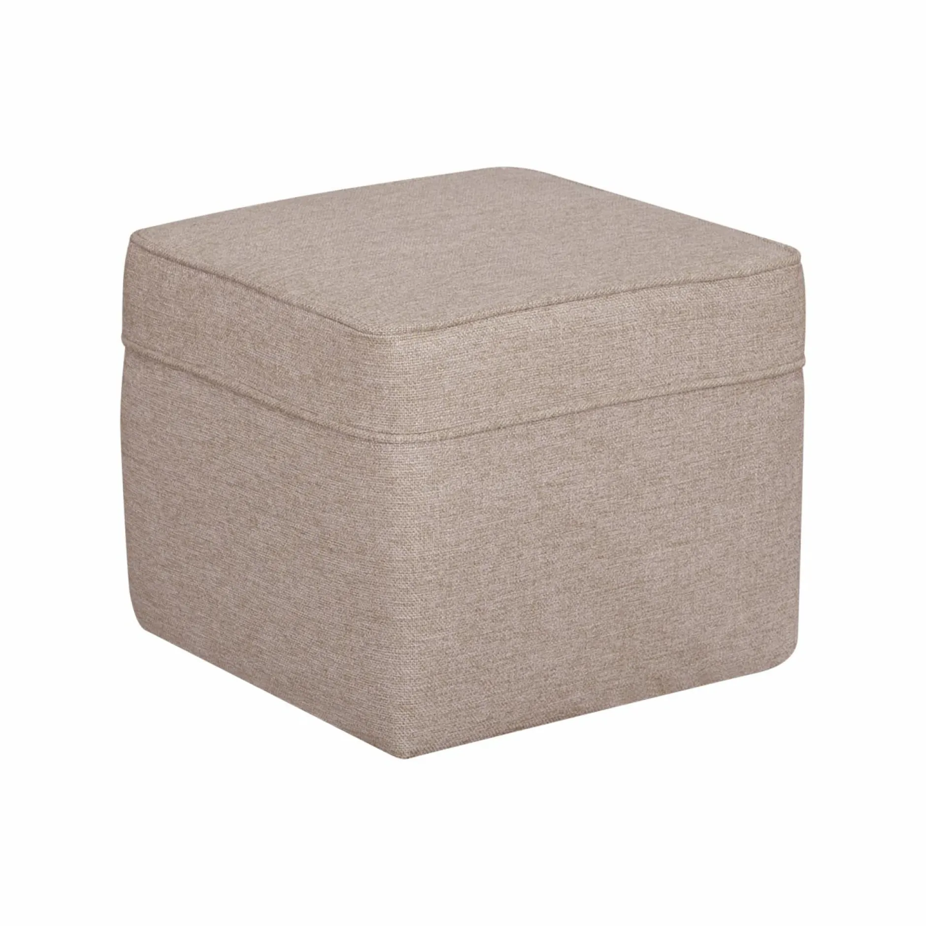 Repose-Pieds>Camif Pouf carré tissu Ondine - Crème