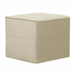 Repose-Pieds>Camif Pouf carré velours Oscar - Ecru