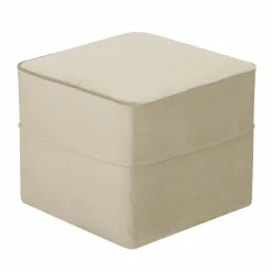 Repose-Pieds>Camif Pouf carré velours Oscar - Ecru