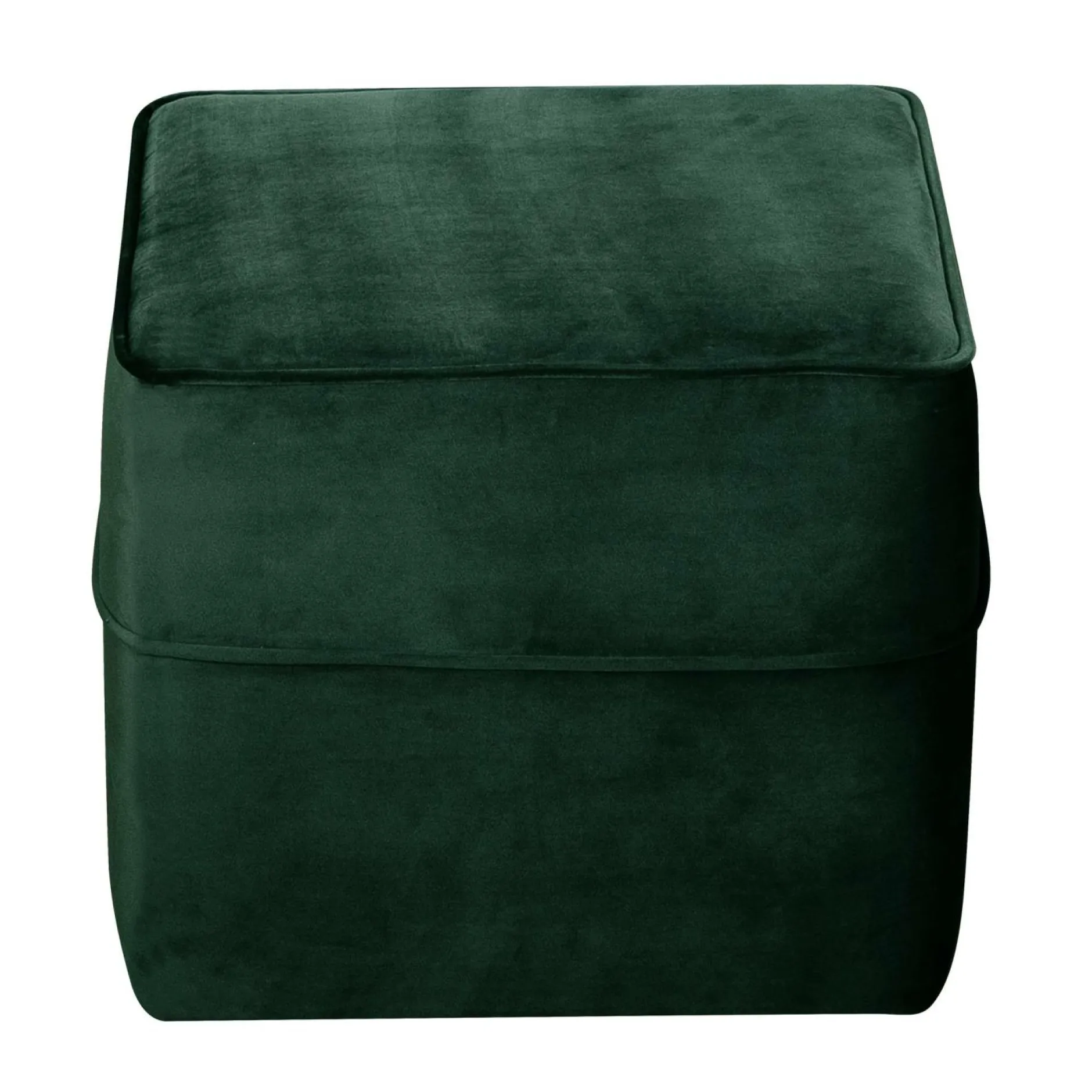 Repose-Pieds>Camif Pouf carré velours Oscar - Vert Emeraude