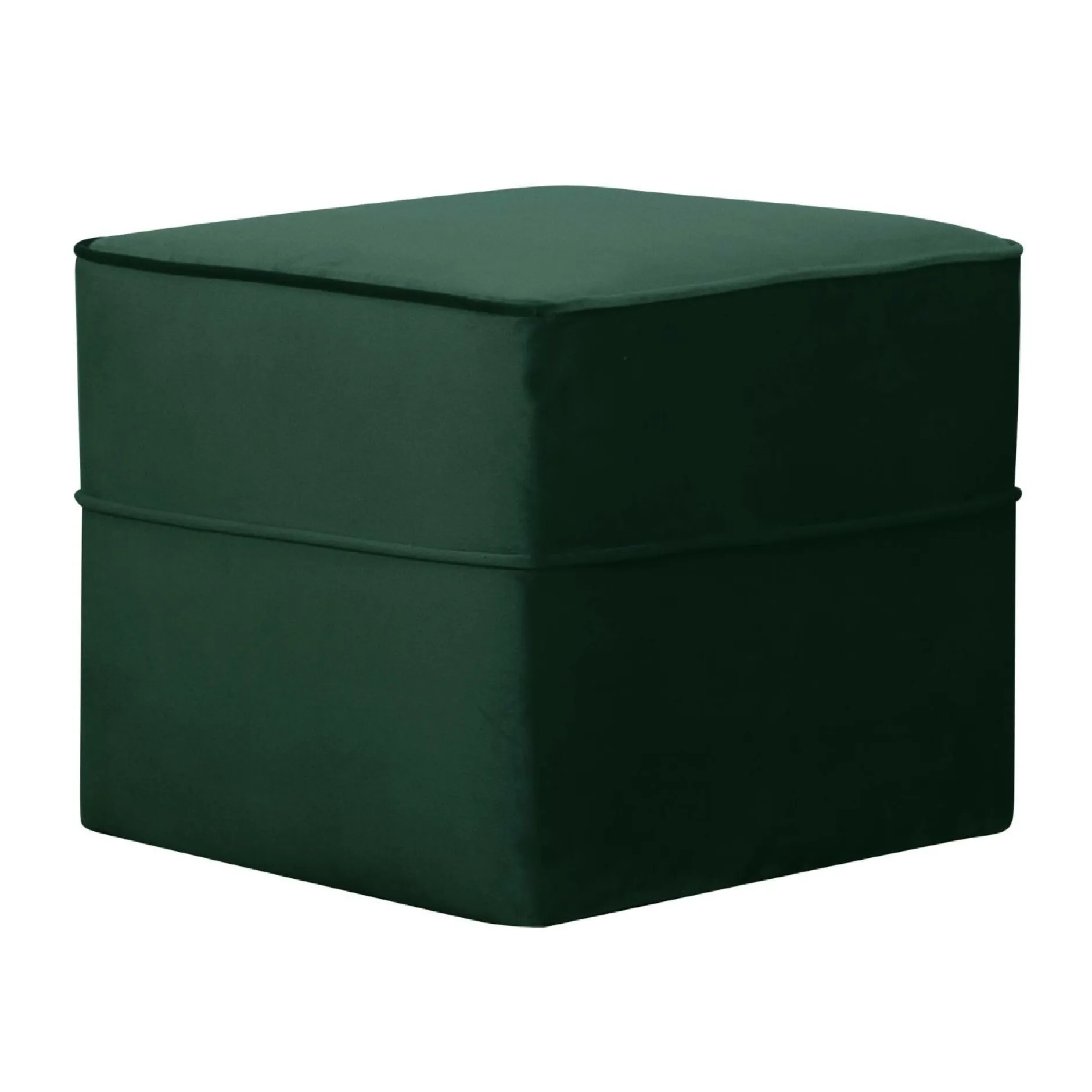 Repose-Pieds>Camif Pouf carré velours Oscar - Vert Emeraude