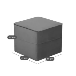 Repose-Pieds></noscript>Camif Pouf carré velours Oscar - Bleu