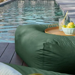 Poufs, Poires Et Coussins De Sol|Poufs, Poires Et Coussins De Sol></noscript>Camif Pouf d'Extérieur Recyclé Heva - Vert Fougère