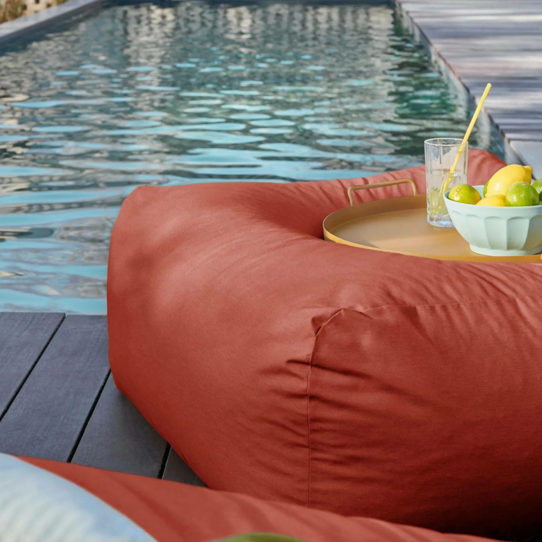 Poufs, Poires Et Coussins De Sol|Poufs, Poires Et Coussins De Sol>Camif Pouf d'Extérieur Recyclé Heva - Tomette