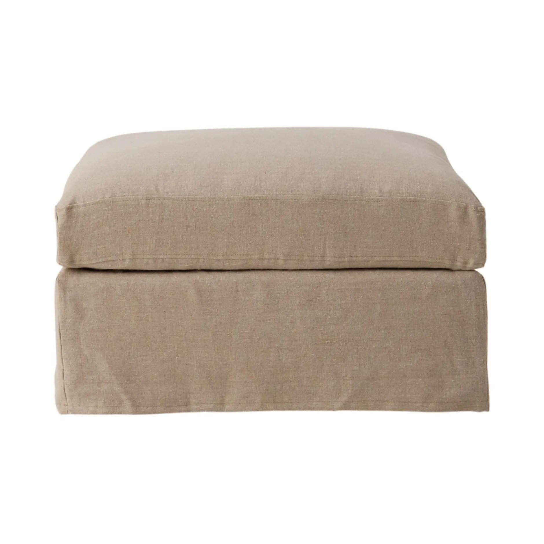 Repose-Pieds>Camif Pouf lin déhoussable Moëze - Naturel