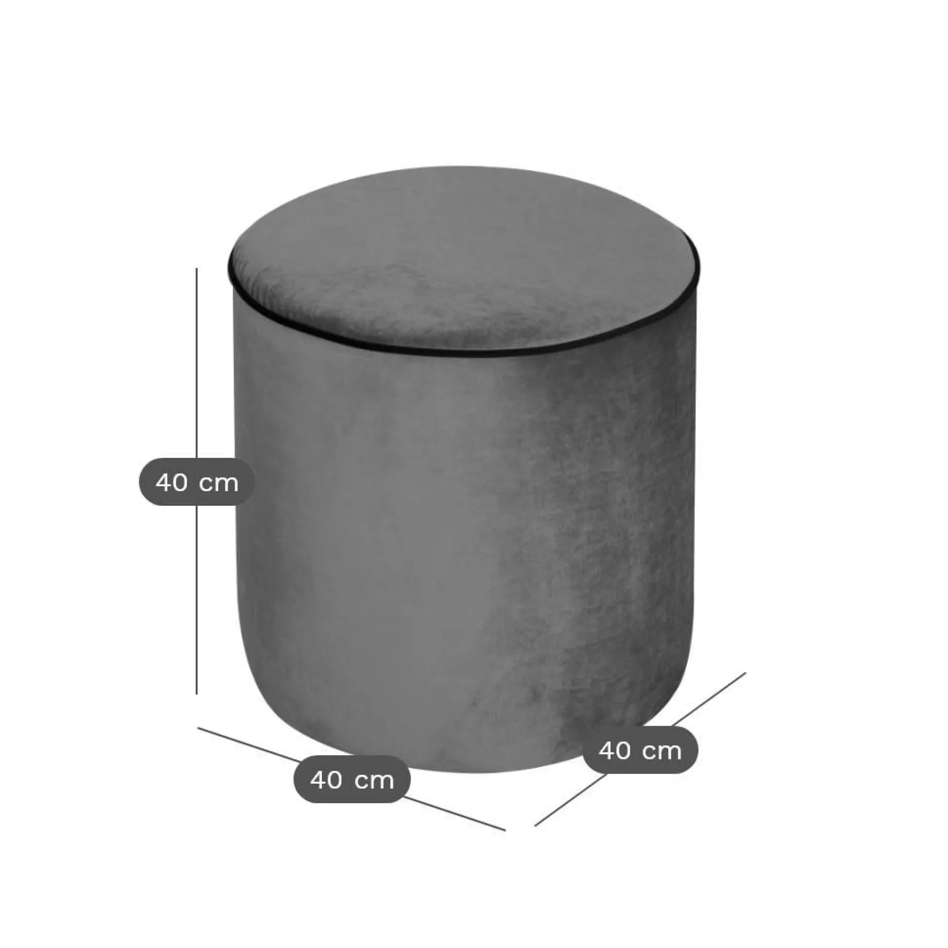 Repose-Pieds>Camif Pouf rond velours Léo - Jaune Mordoré