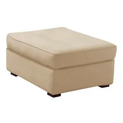 Repose-Pieds>Camif Pouf tissu coton déhoussable Marbella - Beige