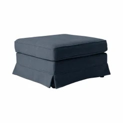 Repose-Pieds>Camif Pouf tissu déhoussable Naxos - Bleu