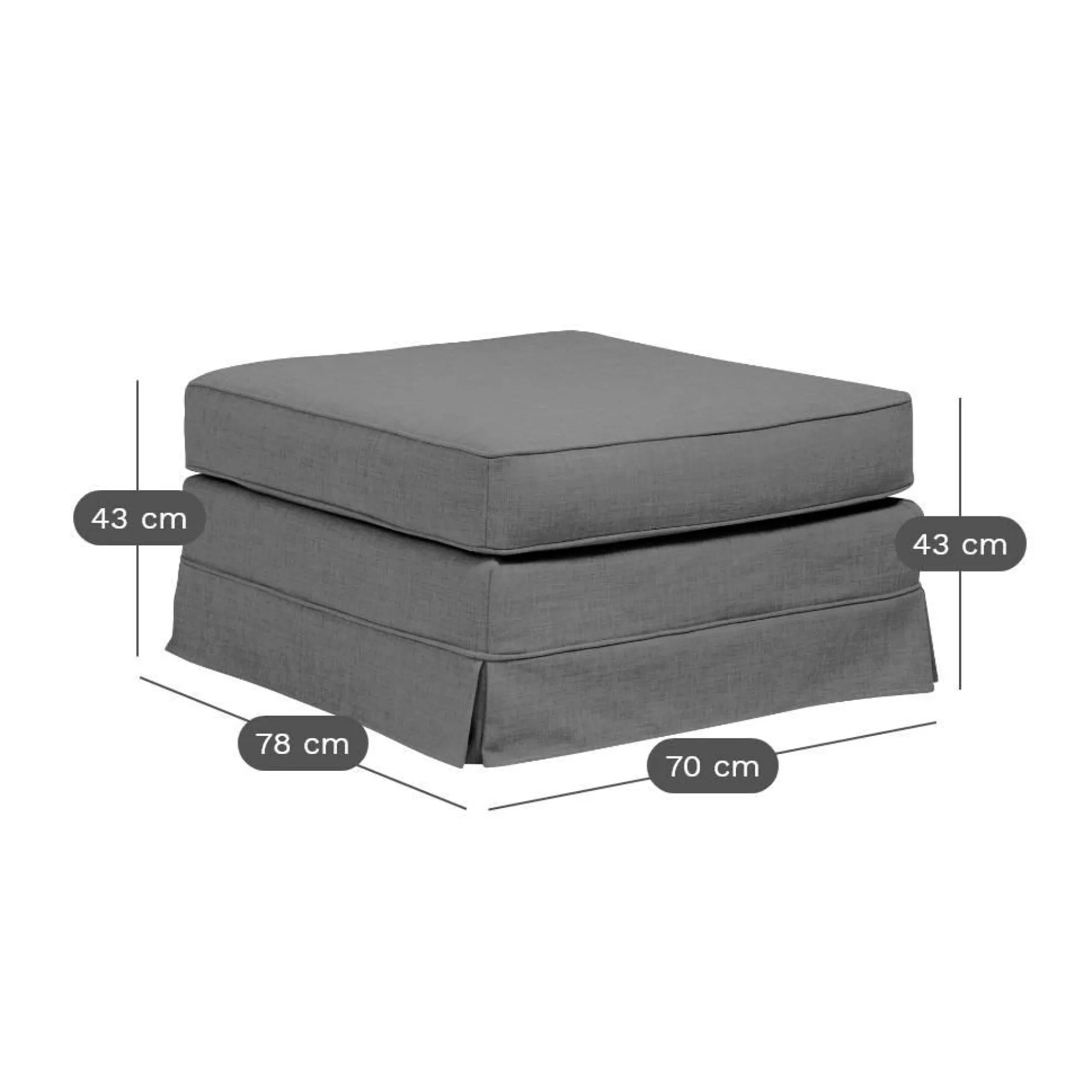 Repose-Pieds>Camif Pouf tissu déhoussable Naxos - Vert Olive