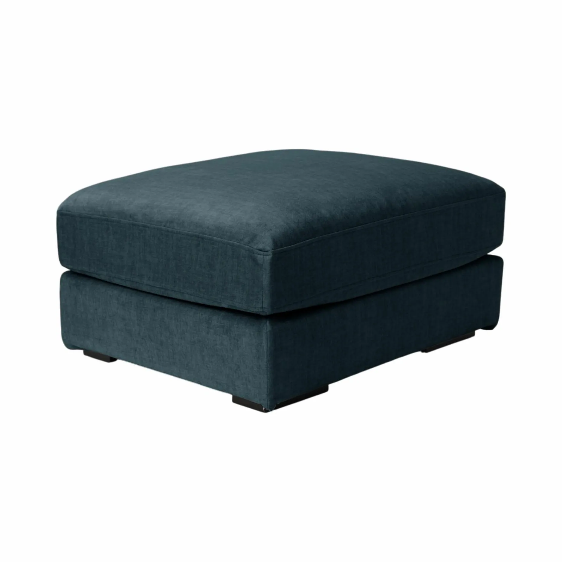 Repose-Pieds>Camif Pouf velours déhoussable Maé - Bleu Océan