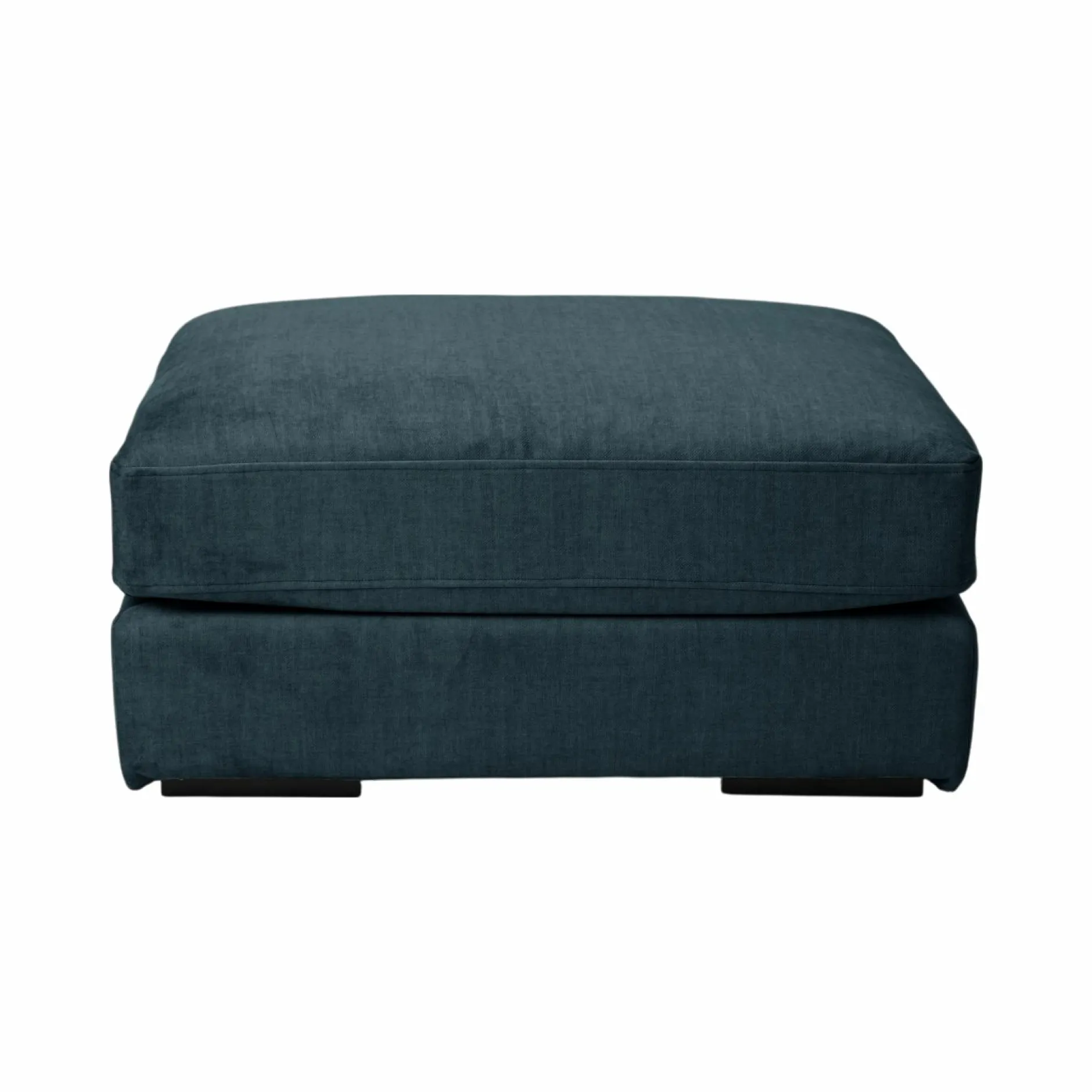 Repose-Pieds>Camif Pouf velours déhoussable Maé - Bleu Océan