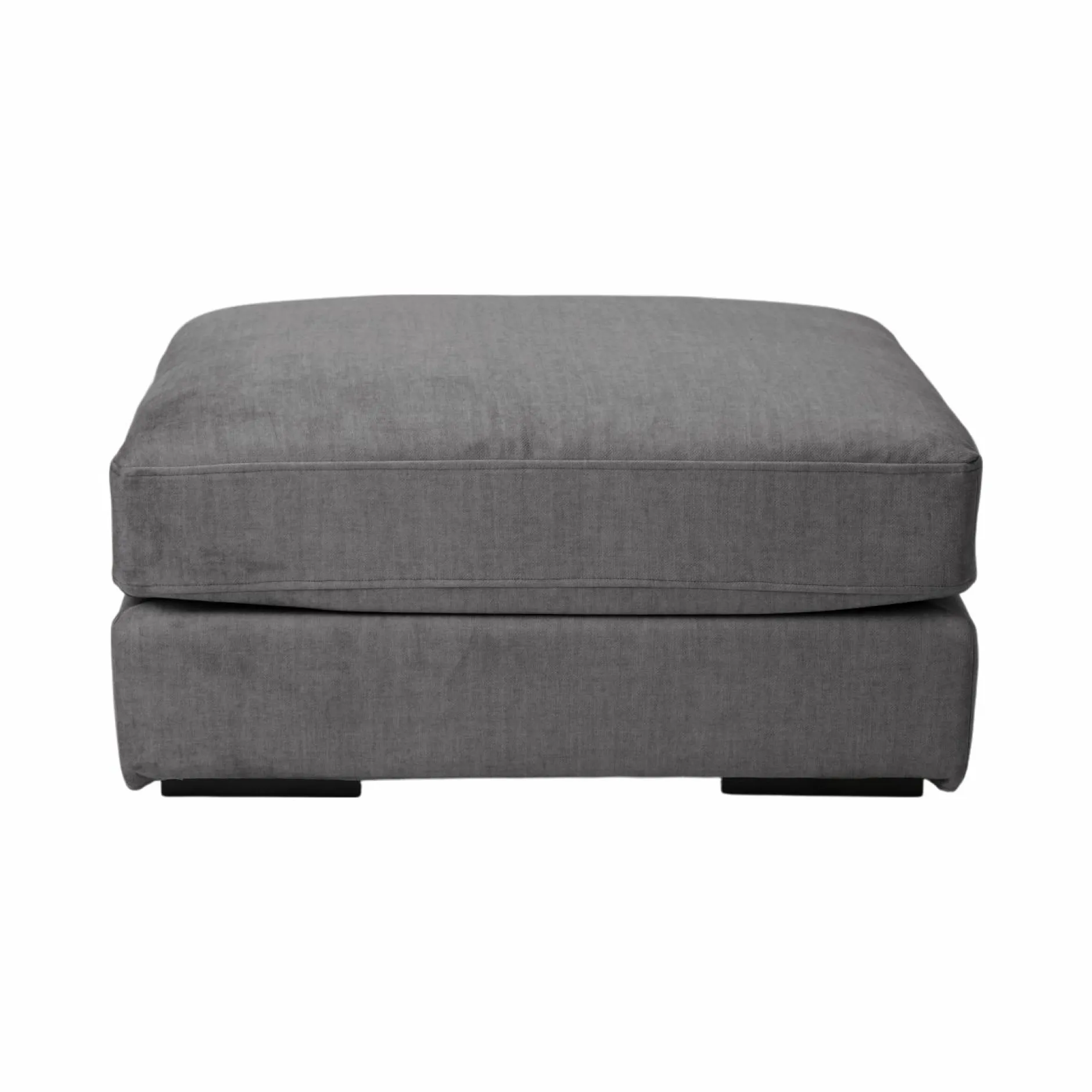 Repose-Pieds>Camif Pouf velours déhoussable Maé - Gris