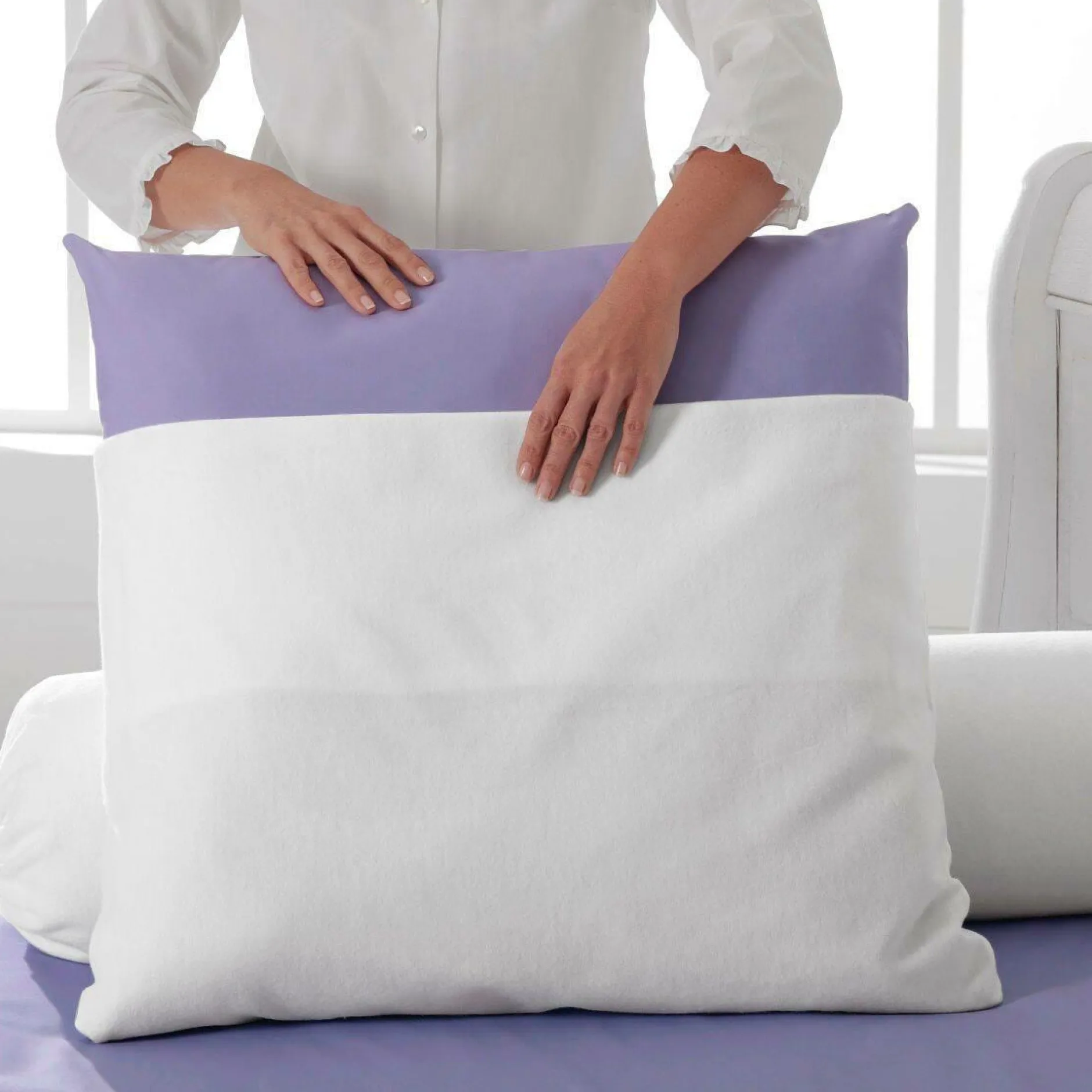 Protèges Oreillers|Protèges Oreillers>Camif Protège oreiller molleton anti acariens et bactérien Anais - 65 x 65 cm