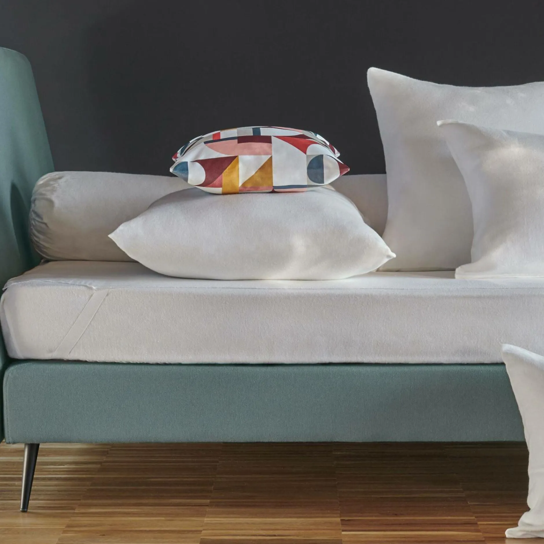 Protèges Oreillers|Protèges Oreillers>Camif Protège traversin molleton coton bio Mona - Largeur 90 cm