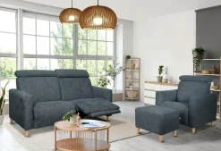 Repose-Pieds>Camif Repose pieds tissu Chambord - Bleu