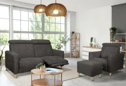 Repose-Pieds>Camif Repose pieds tissu Chambord - Noir