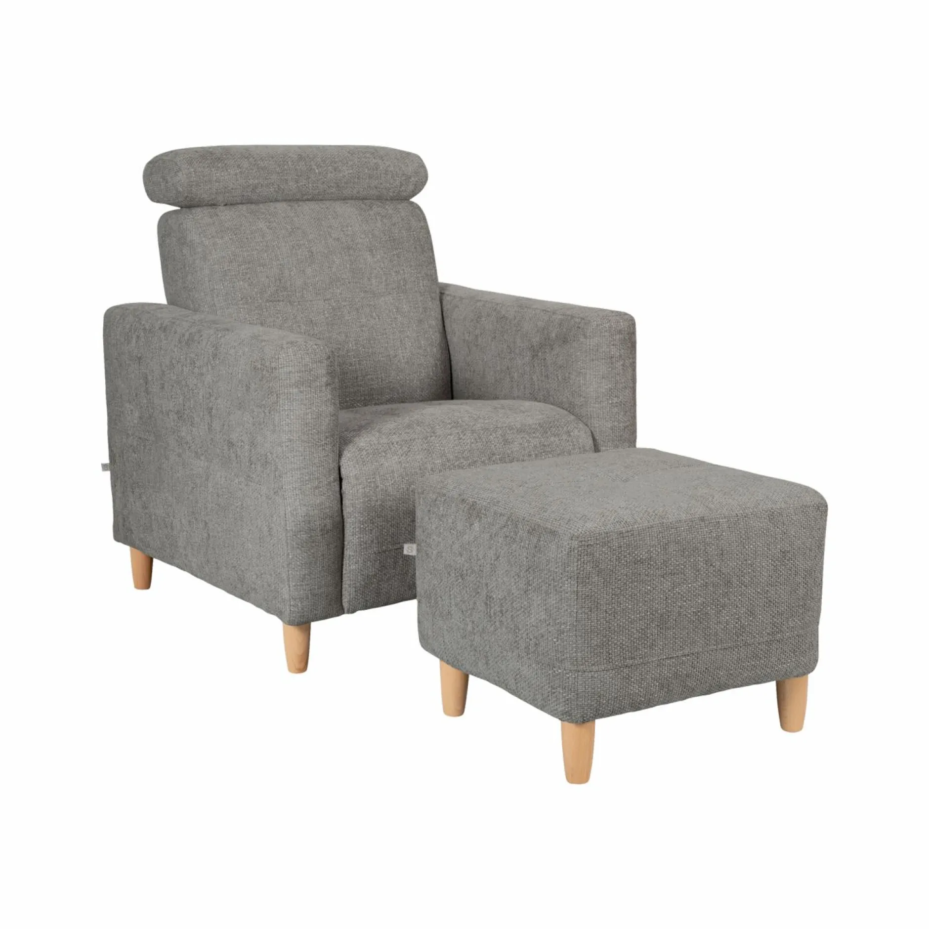 Repose-Pieds>Camif Repose pieds tissu Chambord - Gris