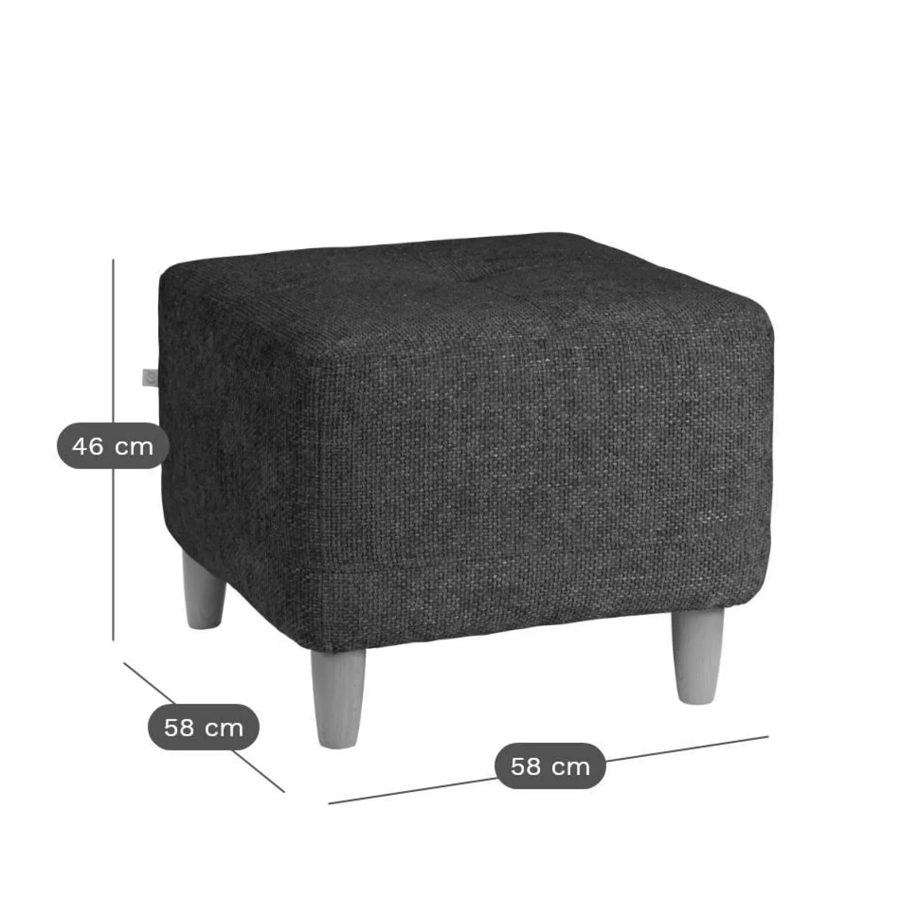 Repose-Pieds>Camif Repose pieds tissu Chambord - Gris