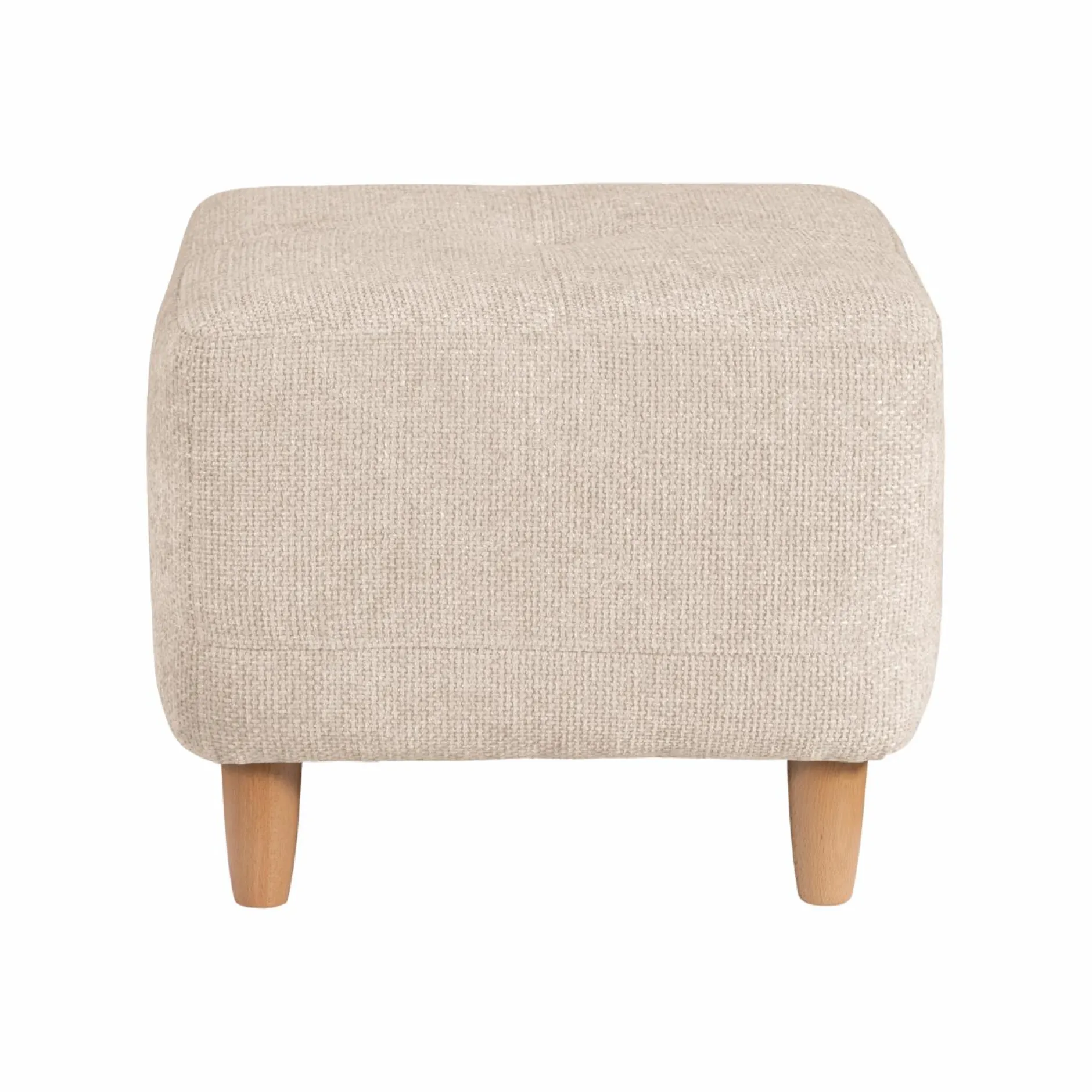 Repose-Pieds>Camif Repose pieds tissu Chambord - Ivoire