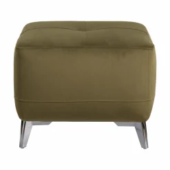 Repose-Pieds>Camif Repose pieds velours Cheverny - Vert Kaki