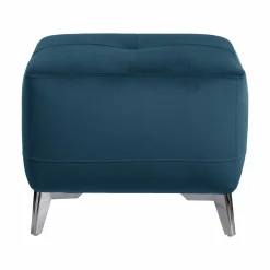 Repose-Pieds>Camif Repose pieds velours Cheverny - Bleu Canard