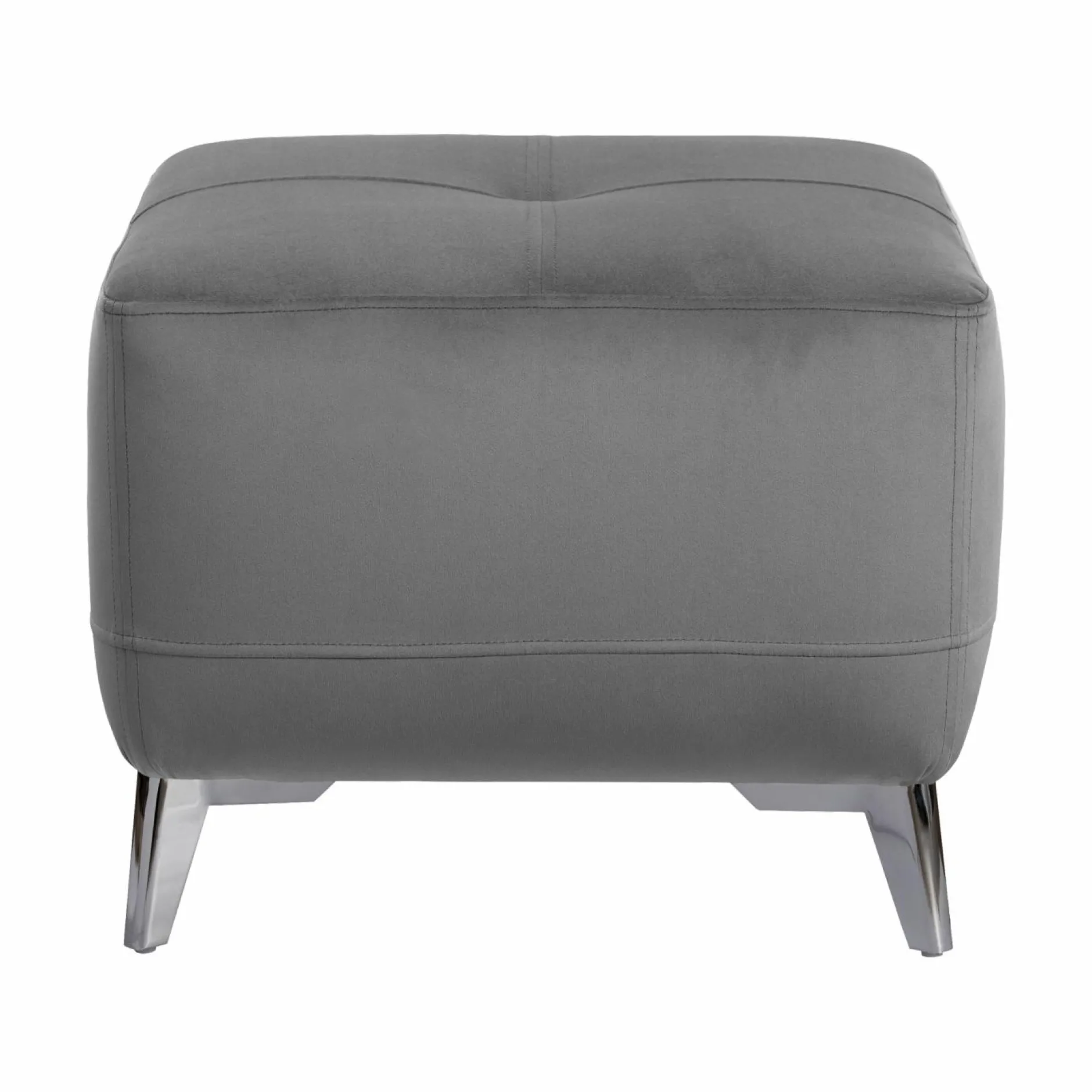 Repose-Pieds>Camif Repose pieds velours Cheverny - Gris Anthracite