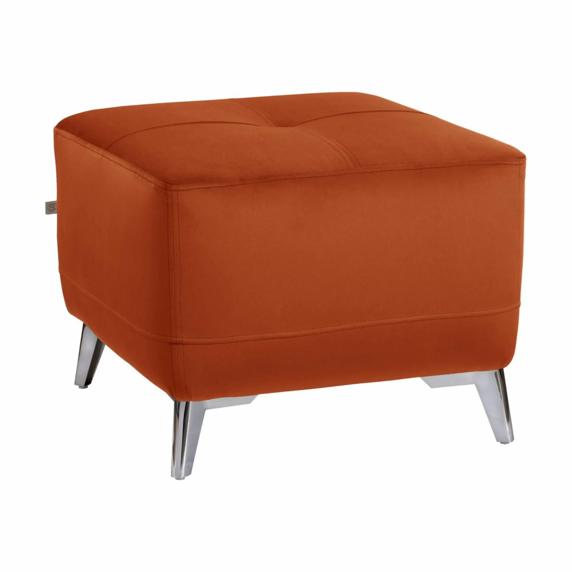 Repose-Pieds>Camif Repose pieds velours Cheverny - Rouille