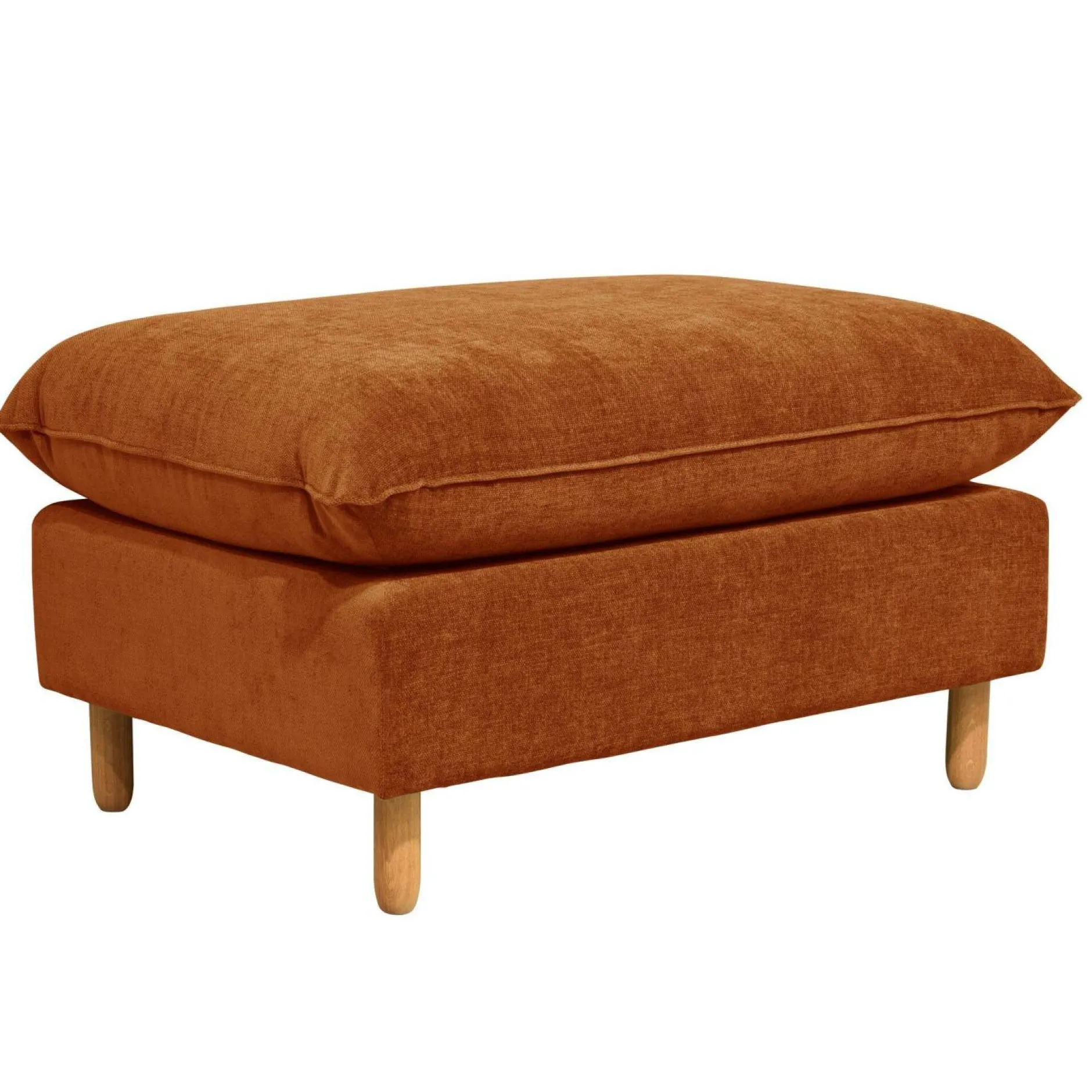 Repose-Pieds>Camif Repose-pieds tissu chenillé Portimo - Ocre