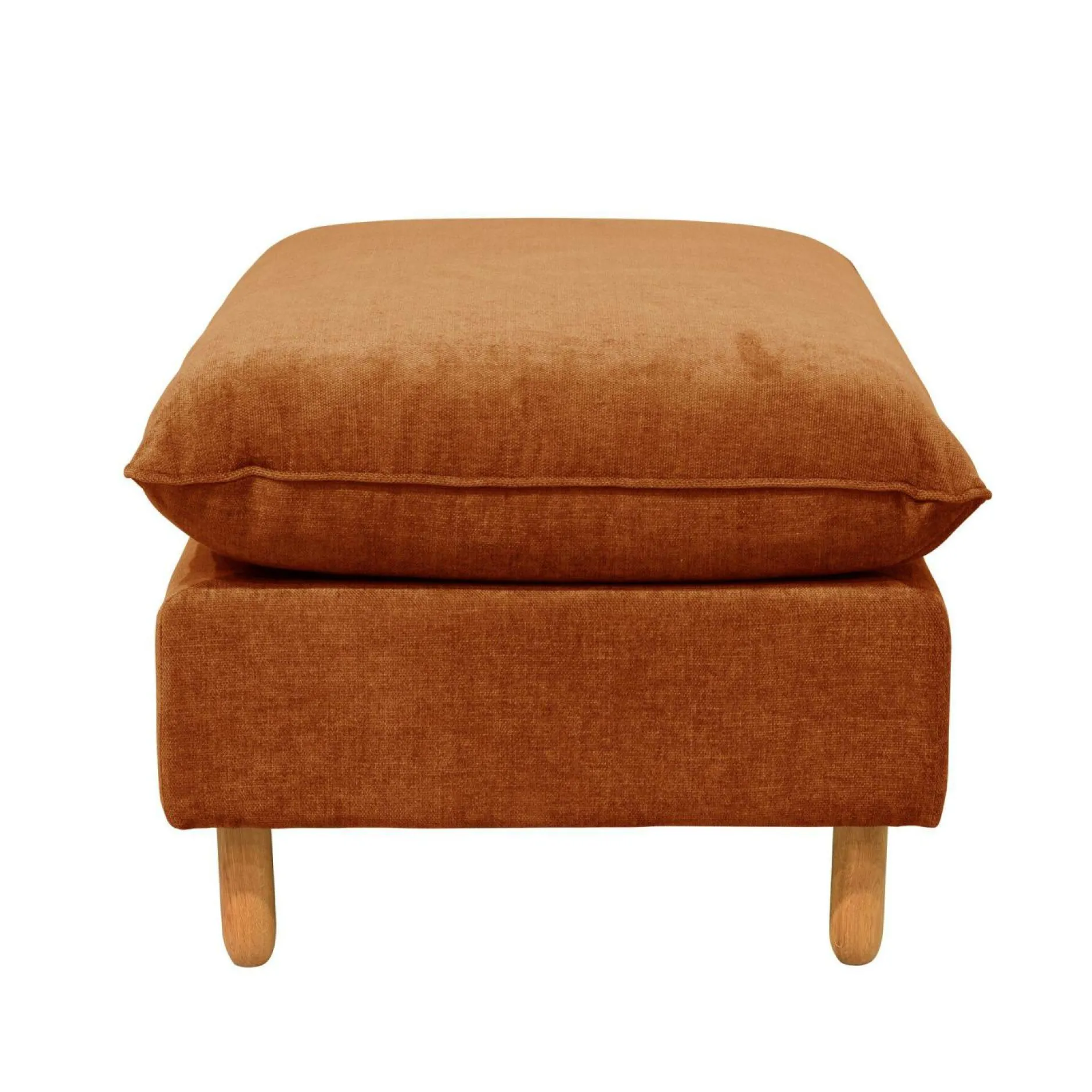 Repose-Pieds>Camif Repose-pieds tissu chenillé Portimo - Ocre