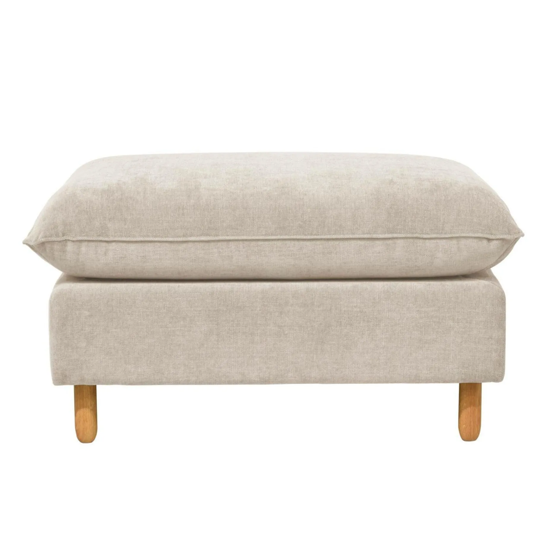 Repose-Pieds>Camif Repose-pieds tissu chenillé Portimo - Ecru