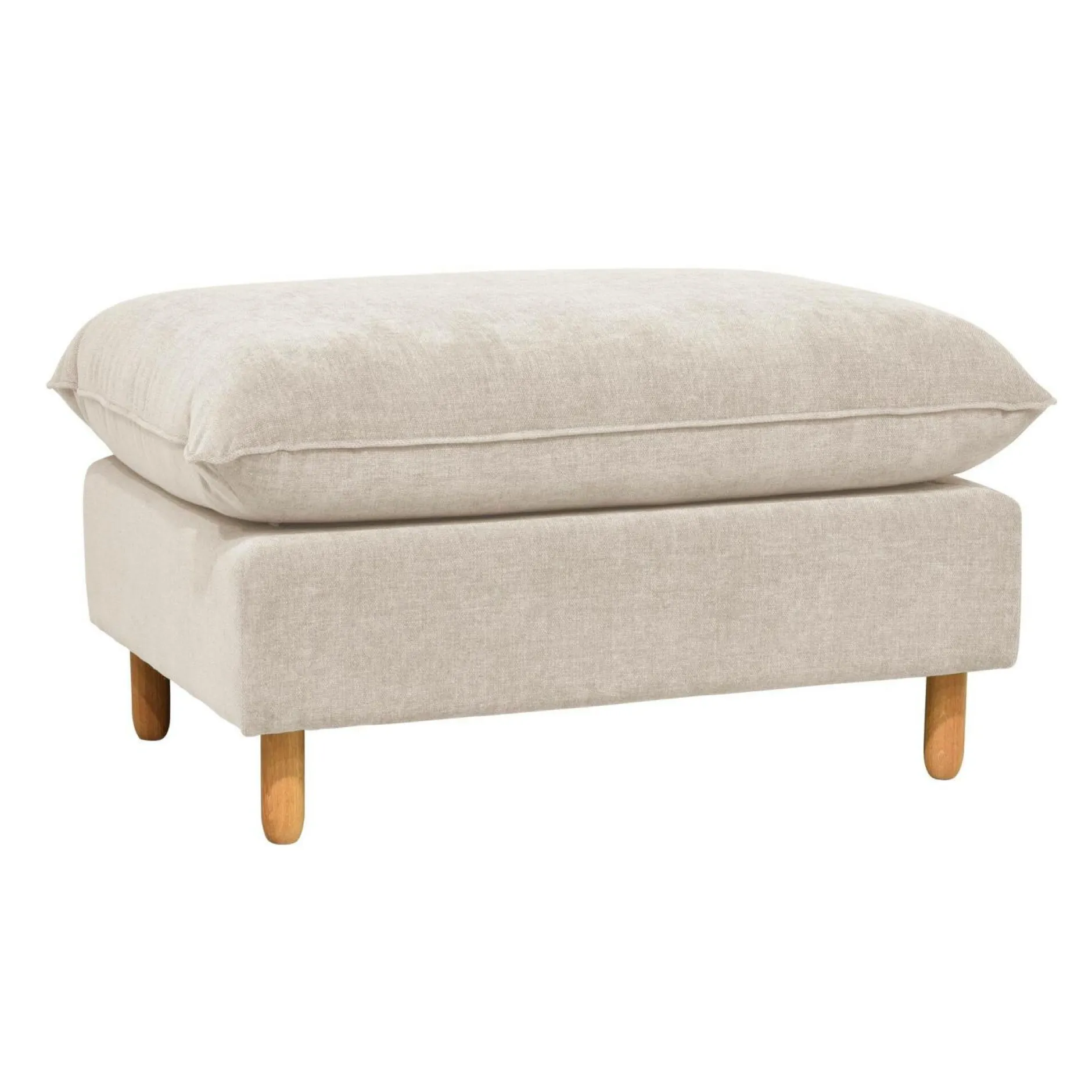 Repose-Pieds>Camif Repose-pieds tissu chenillé Portimo - Ecru