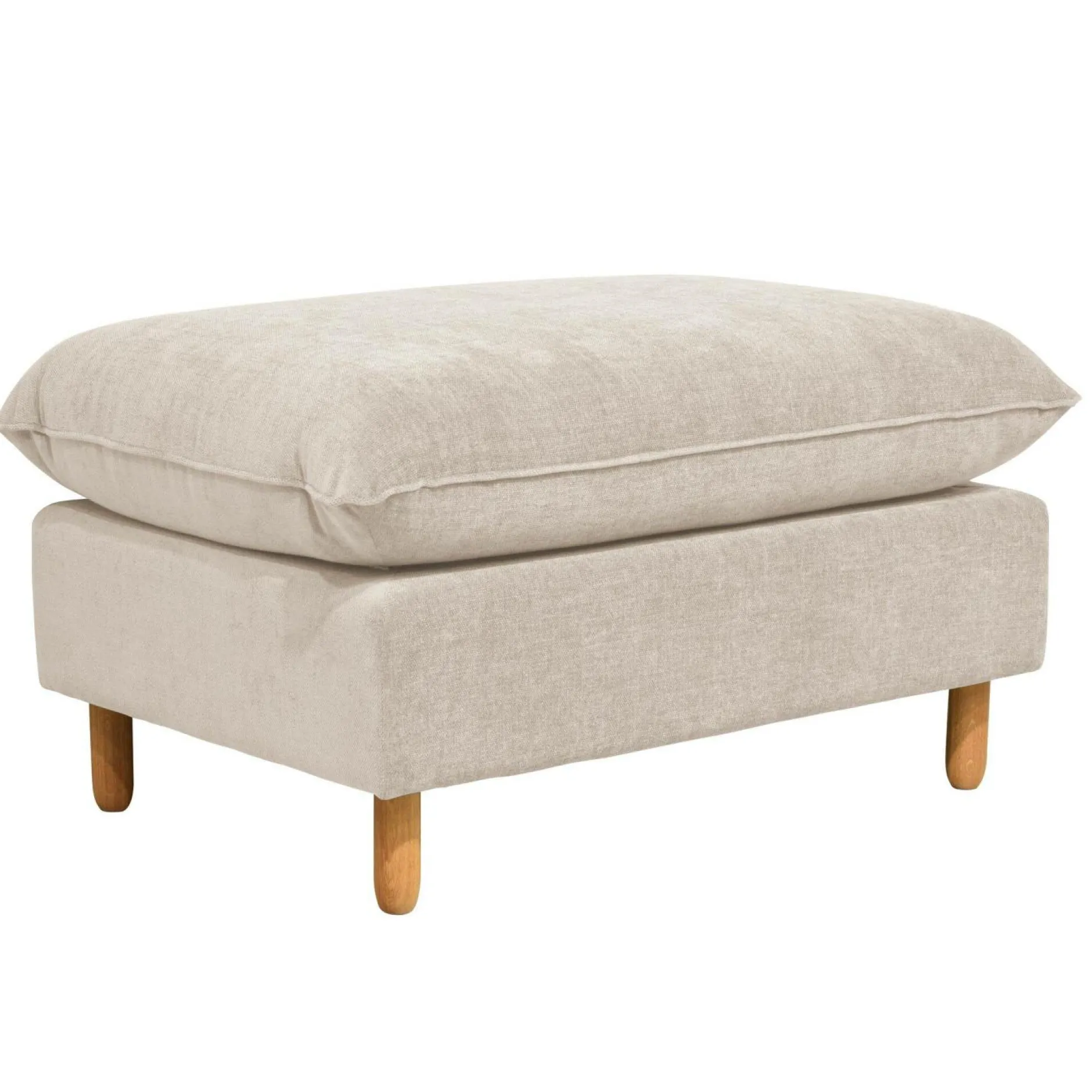 Repose-Pieds>Camif Repose-pieds tissu chenillé Portimo - Ecru