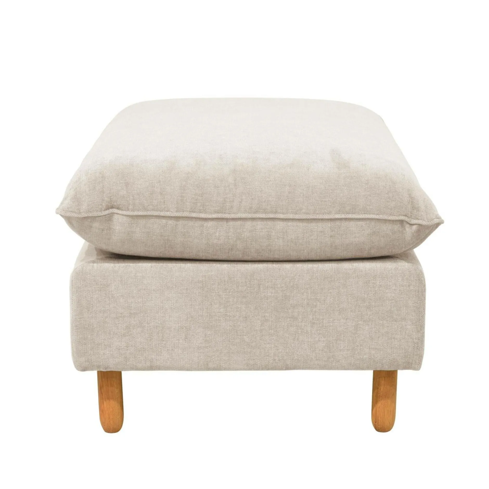 Repose-Pieds>Camif Repose-pieds tissu chenillé Portimo - Ecru