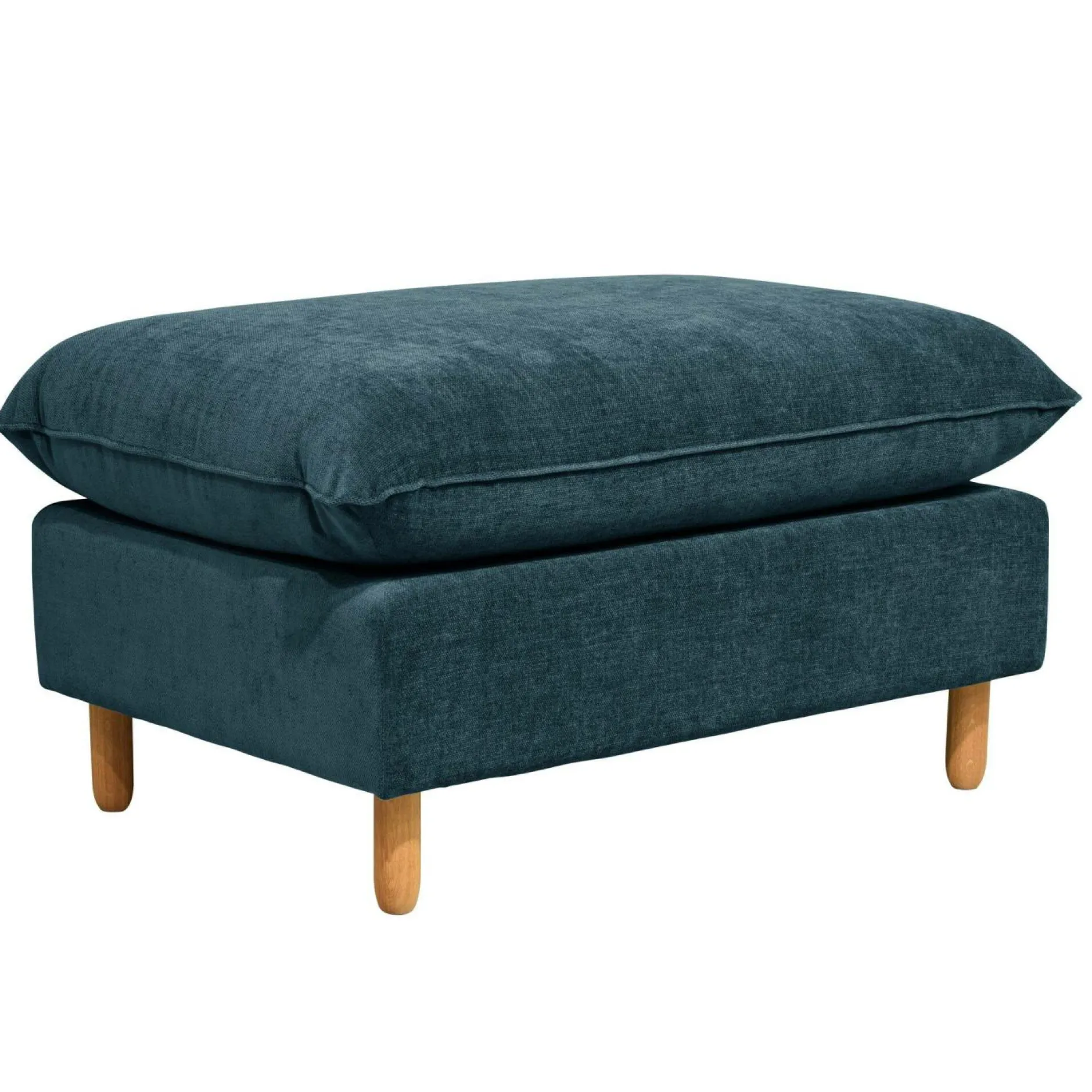 Repose-Pieds>Camif Repose-pieds tissu chenillé Portimo - Bleu