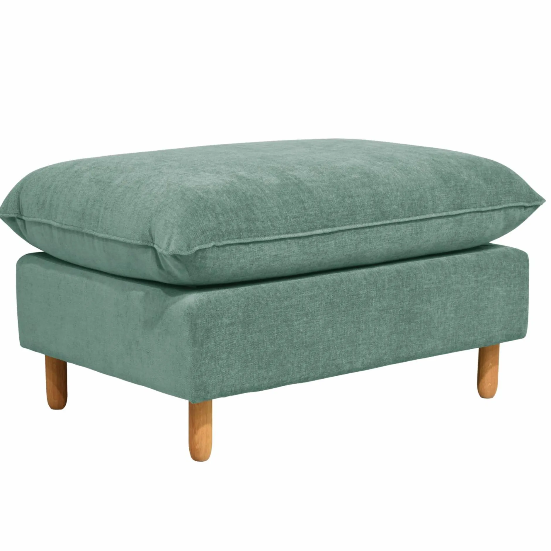 Repose-Pieds>Camif Repose-pieds tissu chenillé Portimo - Vert de gris