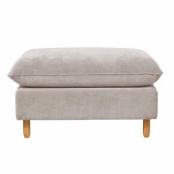 Repose-Pieds>Camif Repose-pieds tissu chenillé Portimo - Gris Clair