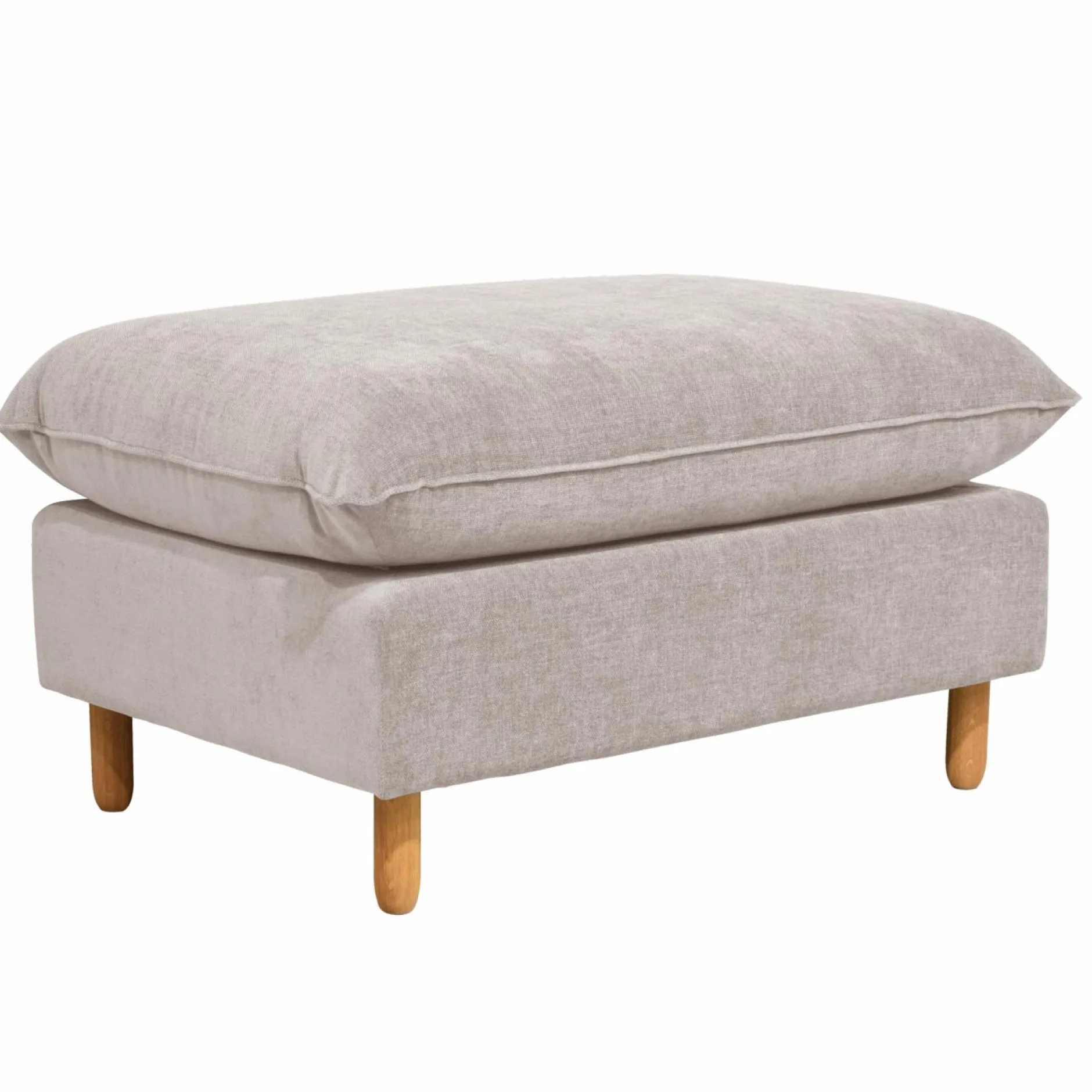 Repose-Pieds>Camif Repose-pieds tissu chenillé Portimo - Gris Clair