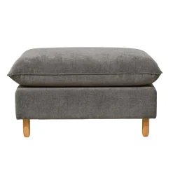 Repose-Pieds>Camif Repose-pieds tissu chenillé Portimo - Gris Foncé